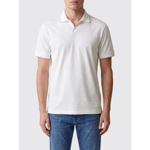 Moorer Men Moorer Short-Sleeved V-Neck Cotton Polo Shirt With Contrast Trims